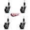 Service Caster 3'' Black Poly Wheel Swivel 1-1/4'' Expanding Stem Caster Set, 4PK SCC-EX20S314-PPUB-BLK-114-4 - alternate 3